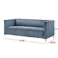 thumbnail image 6 of Home Design Gavin 2-Piece Velvet Living Room Set with Loveseat and Sofa, Square Arm Design, Channel Tufted Upholstery, Blue, 6 of 6