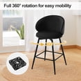 thumbnail image 4 of Bar Stools Set of 4 Bar 26" Swivel Bar Height Bar Stools with High Back Velvet Barstools Kitchen Modern Upholstered Barstools High Bar Chair for Kitchen Island Black, 4 of 9