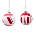thumbnail image 2 of Kurt Adler 80MM Red and White Glass Ball Ornaments, 6 Piece Set, 2 of 4