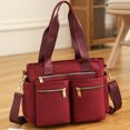 thumbnail image 4 of Bolso de hombro impermeable para mujer Bolso de compras de gran capacidad Moda para el trabajo (rojo) Likrtyny  Para Estrenar, 4 of 8