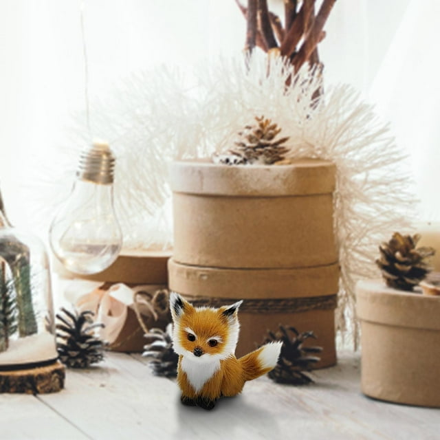 Xihbxyly Cosas Por Menos de 5 Dolares Animales de Imitación, Zorros Pequeños, Colgantes, Adornos, Juguetes, Manualidades, Artículos para Festivales