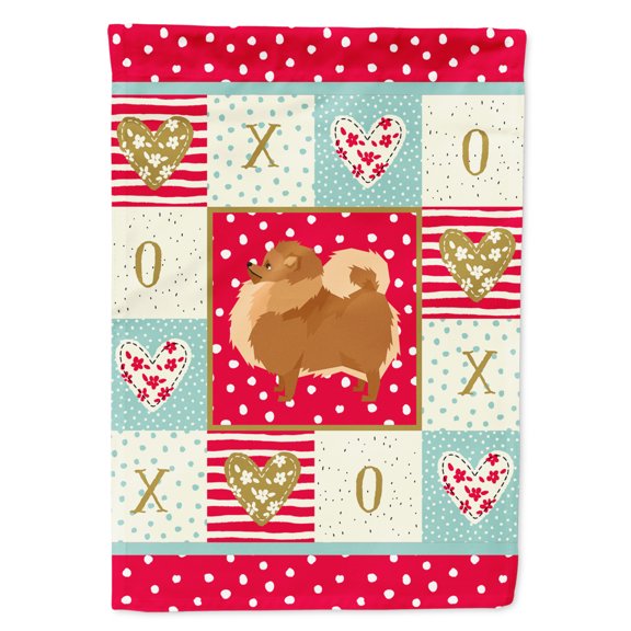 Carolines Treasures CK5945GF Pomeranian Love Flag Garden Size Small multicolor