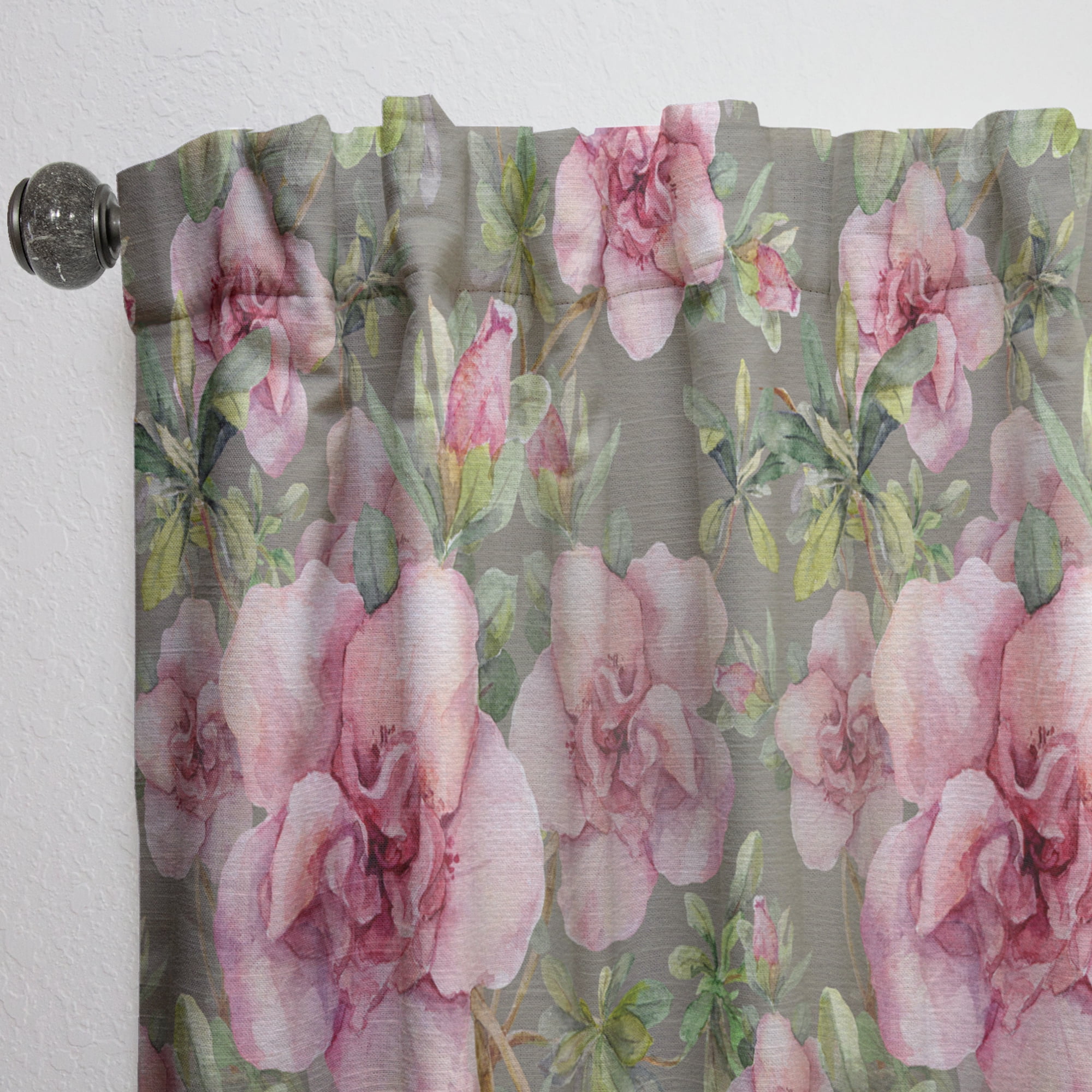 Designart 'Blossom Pink L' Floral Curtain Panel