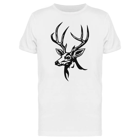Cool Grunge Deer Head Sketch Tee Men's -Image by Shutterstock