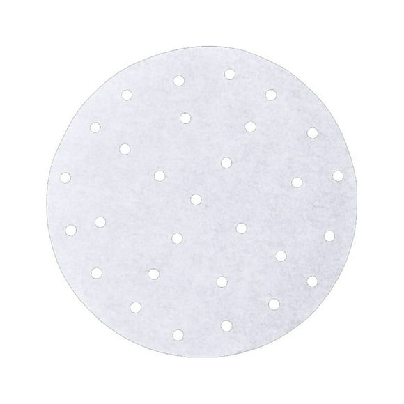 PTOOTP 100 piezas/juego de forros de papel de pergamino perforados redondos para vaporera, aptos para freidoras de aire, cestas para cocinar al vapor, verduras, dim sum, arroz, diámetro de 23 cm.