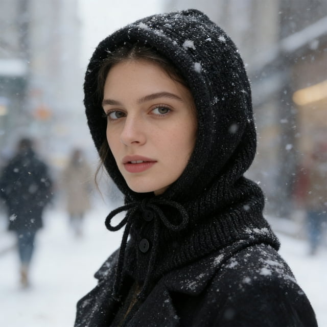 Women's Knitted Fake Collar Hat | Soft Polyester Shawl & Neck Protector | Versatile Layering Accessory for Winter Outfits