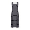thumbnail image 4 of Ayolanni Beach Dresses for Women Gray Striped Sleeveless Maxi Dresses Dresses for Young Adult Girls XL, 4 of 5