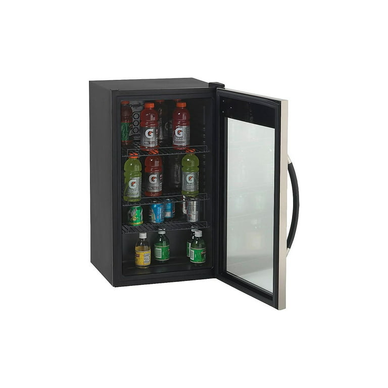 60 Can Wine and Beverage Refrigerator Cooler - Mini Fridge with Reversible  Clear Front Glass Door and Thermostat, LED light for Beer Soda Drink  Machine for Home, Office or Bar, 1.6cu.ft