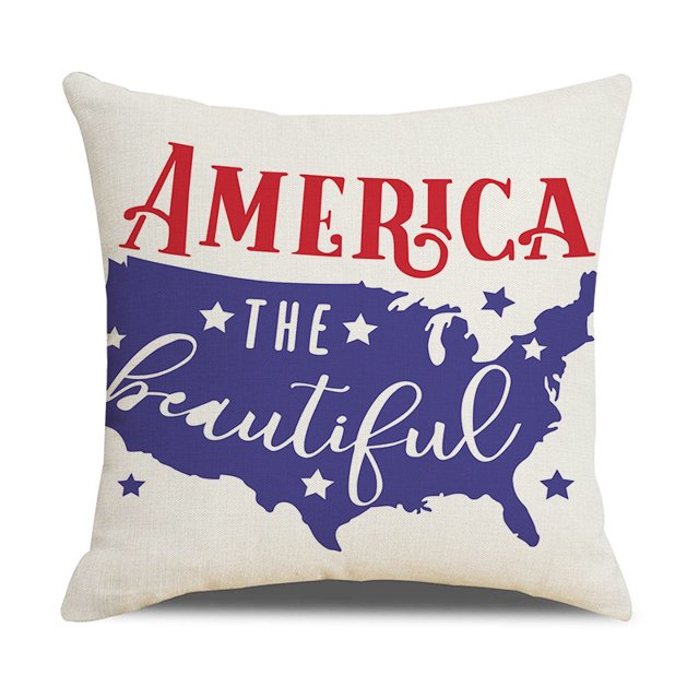 Funda de almohada de lino para sofá de oficina con diseño de la bandera americana para el hogar Sailing Electrónica