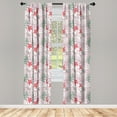 thumbnail image 3 of Ambesonne Starfish Curtains, Doodle Fauna and Flora, Pair of 28"x63", Dark Coral Pale Pink, 3 of 5