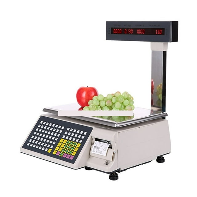 Label Printing Balance Cash Register, Receipt Scale Label Printer Scale POS Retail Balance Scale With Printer ,Easy to Use