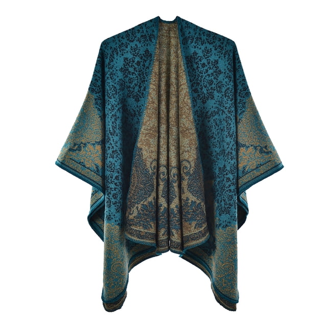 RXIRUCGD Mode Femme Style Ethnique Châle Cape Cape Ample Foulard (Vert)