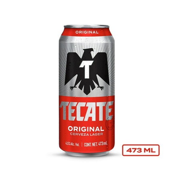 Cerveza clara Tecate original lata 473 ml