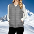 thumbnail image 3 of ClodeEU Women's Round Neck Zip Up Quilted Vest,Sleeveless Lightweight Casual Gilet with Pockets ,Women's S-XXL, 3 of 9