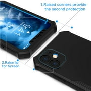 For TCL 50 XL 5G Full-Body Dual Layer Hybrid Case Slim, Drop-Proof TPU Hard PC, Durable Corner Front Bumper Protector Phone Case Cover Black