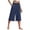 Navy, variant on Palazzo Capri Pants for Women Lightweight Elastic Waist Wide Leg Loose Flowy Cropped Pants Capris with Pockets