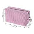 thumbnail image 2 of Unique Bargains 1 Pc Striped Pattern Makeup Bag for Travel Rose Red Seersucker, 2 of 6