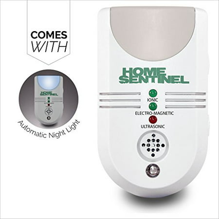 [2 PACK] Indoor Pest Control Repeller with Ultrasonic, Electromagnetic, Ionizer & Auto Night Light for Cockroach, Flies, Mosquitos, Roaches, Mouse, Rats, Spiders, Rodents, Bed Bugs
