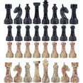 thumbnail image 5 of Radicaln Marble Chess Pieces Black & Green 3.5" King Figures Handmade 32 Chess Figures Family Games, 5 of 6