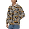 thumbnail image 3 of Kdxio Retro Excavator Print Men Hoodies Casual Hoodies for Men with Zip Pockets Full Zip Long Sleeve Sweatshirt Sports Hooded Jacket-Medium, 3 of 5