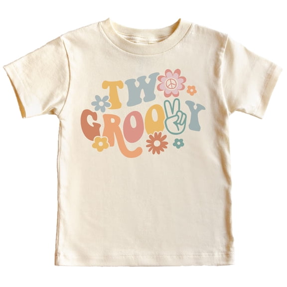 Two Groovy Daisy Adorable 2nd Birthday Shirt for Baby Toddler Girl Second Birthday Outfit Natural Shirt 18 Months