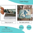 thumbnail image 3 of Blue Seahorse Square Tablecloth, Waterproof Fitted Table Cloth for Outdoor Picnic Indoor, Ocean Vintage Marine Life Print Wipeable Elastic Fabric Table Cover, Fits Tables up to 36" Square, 3 of 4