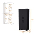 thumbnail image 3 of FM FURNITURE Hazel Armoire in melamine with 2 doors , 4 shelves and 2 clothes hanging bar, 3 of 5