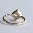 thumbnail image 5 of Jewelerix Modern 10K Vermeil Gold Ring Engagement Moissanite Ring Wedding Minimalist Princess-Cut Bezel Design for Her, 5 of 6