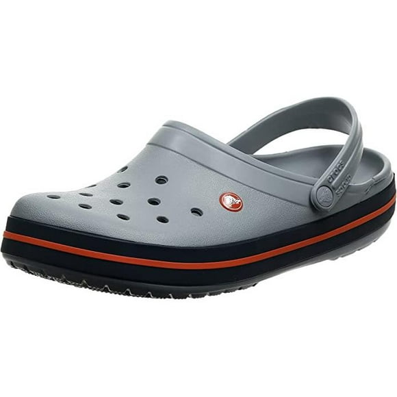 Crocs Unisex Crocband Clogs - Light Grey/Navy - M7W9
