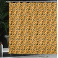 thumbnail image 3 of Ambesonne Geometric Shower Curtain, Exotic Abstract Boho Art, 69"Wx70"L, Earth Yellow Orange Teal, 3 of 4