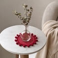 thumbnail image 3 of Doghiosgha Round Heat Resistant Table Mat Woven Placemat for Home Tabletop Decor, 5.12 Inch, Red, 3 of 4