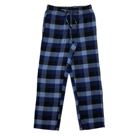 Croft Barrow Mens Blue Black Plaid Brushed Flannel Sleep Lounge Pants Pajama Bottoms Walmart Com Walmart Com