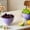 Purple-PP, variant on MMJ Double Layer Bowl Shaped PET Fruit Colander 5.31x5.31x3.54in Household Vegetable Washing Draining Storage Basket