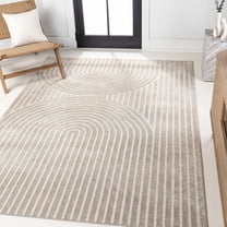 JONATHAN Y SCANDINAVIAN 5 x 8 Area Rug, Sofia Arch Stripe Two-Tone - Beige/Cream, SCN109B-5