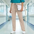 thumbnail image 5 of Xuniizn Scrub Pants for Women Drawstring Mid Rise Soft Stretchy Multi Pockets Medical Nursing Uniform Scrubs Bottoms, XS-2XL, 5 of 9