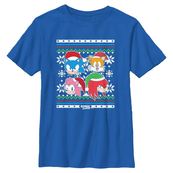 Boys Sonic the Hedgehog Team Happy Holidays T Shirt