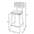 thumbnail image 6 of Beaumont Lane Modern Saddle Leather Rectangular 26" Counter Stool in White, 6 of 7