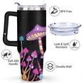thumbnail image 3 of 40oz Colorful Botanical Mushroom Stainless Steel Flip Straw Tumbler Spill Proof Travel Cup Double Wall Vacuum Insulated Coffee Mug with Top Handle, 3 of 6