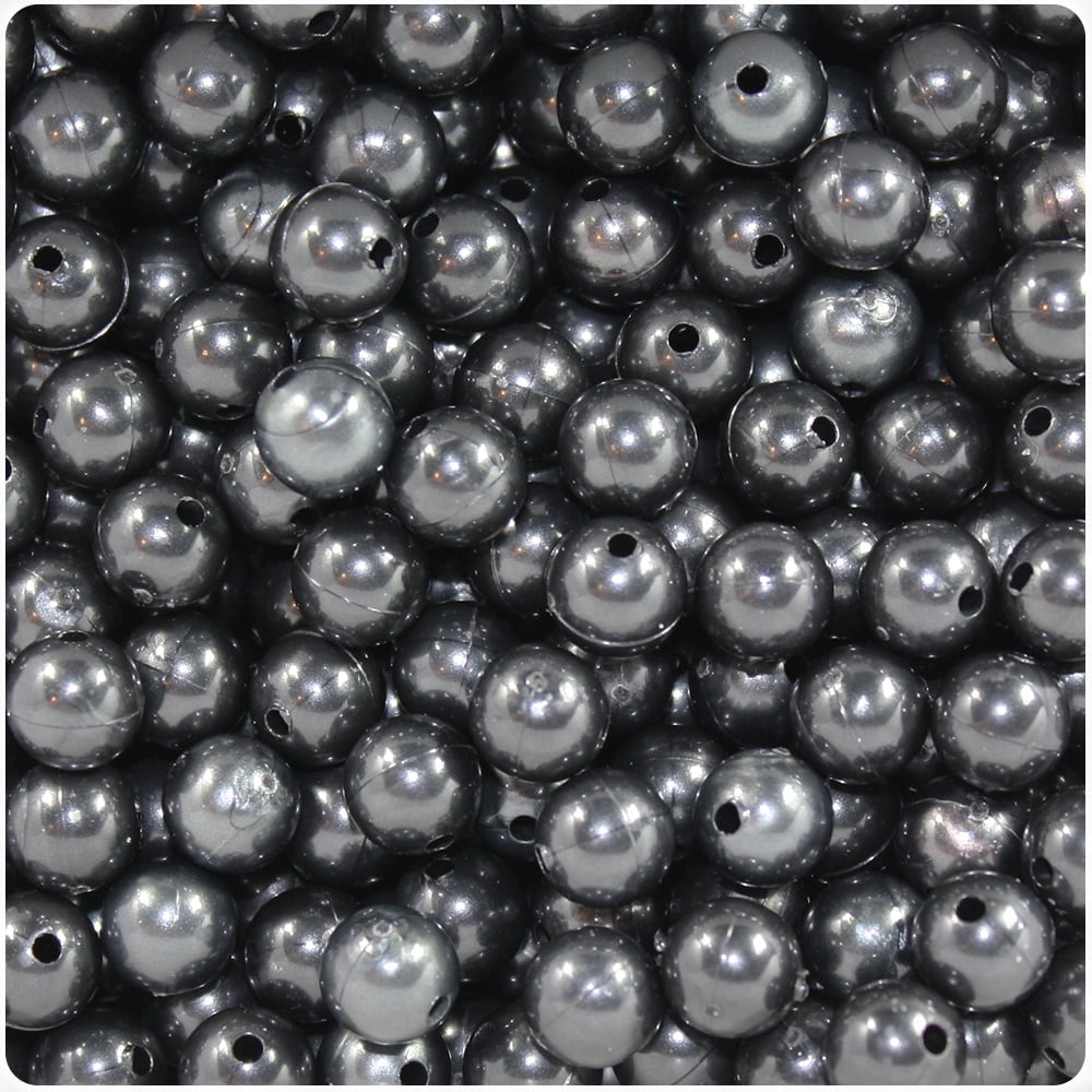 BeadTin Black Pearl 8mm Round Craft Beads (300pcs)