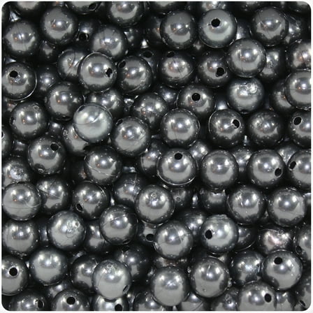 BeadTin Black Pearl 8mm Round Craft Beads (300pcs)