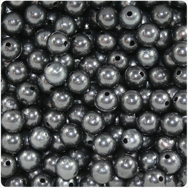 BeadTin Black Pearl 8mm Round Craft Beads (300pcs)
