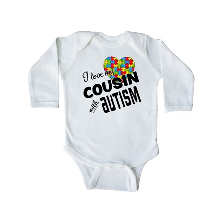 

Inktastic I Love my Cousin with Autism Gift Baby Boy or Baby Girl Long Sleeve Bodysuit