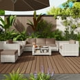 thumbnail image 7 of KIGOTY 7 Piece Outdoor Patio Furniture, Wicker Rattan Outdoor Conversation Set Sectional Sofas for Backyard, Garden, Gray-White Rattan-Camel, 7 of 7