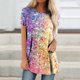thumbnail image 2 of Camisetas de cuello redondo para mujer Camisetas con estampado vintage Camisetas de manga corta Blusa Tops Fridja  bn4517, 2 of 5
