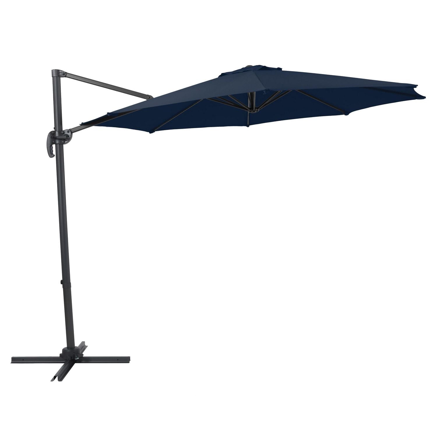 CorLiving 9.5ft Offset Tilting and Rotating Outdoor Umbrella with Aluminum and Steel Frame and Durable Canopy