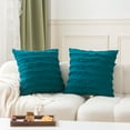 thumbnail image 1 of UlikTree Linen Throw Pillow Covers 2 Pack - Green Christmas Decor Cushion Cover for Couch Decorative Square Pillowcase, Solid Modern Style Accent Pillows Covers with Zipper 22x22 Inches Turquoise, 1 of 7