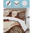 thumbnail image 3 of Quilts Queen Size Bedding Set, Happy Thanksgiving Reversible Summer Quilt 3 Pieces, Fall Harvest Pumpkin Maple Vintage Lightweight Bedspreads Coverlets with 2 Pillow Shams for All Seasons, 3 of 5