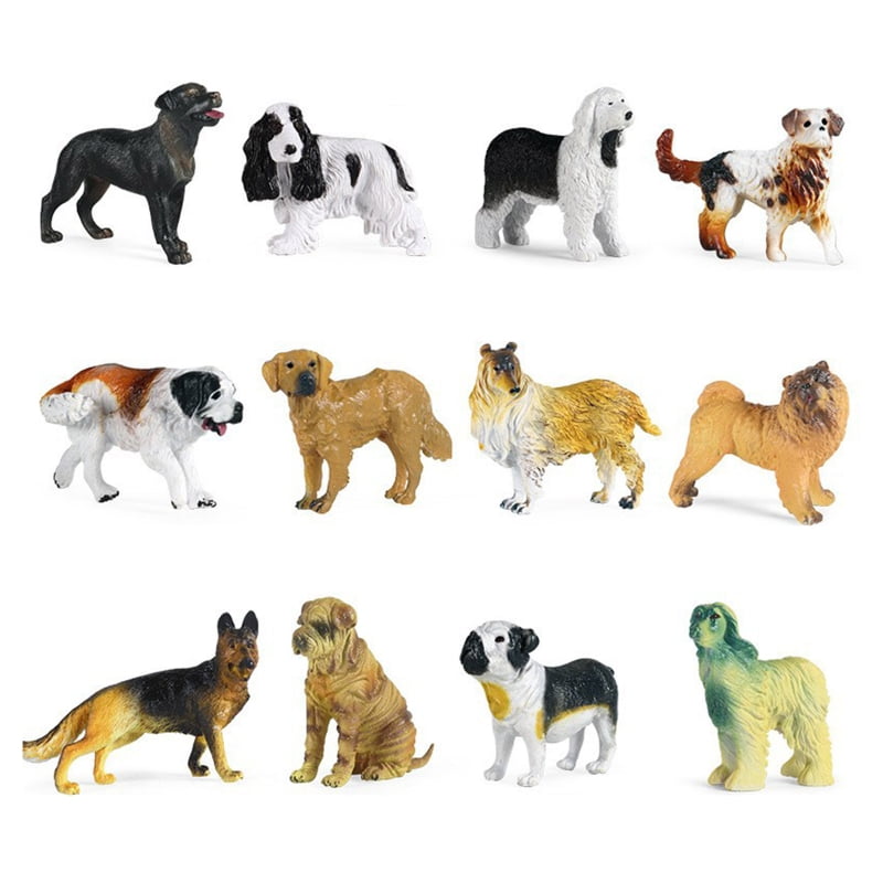 BINYOU 3-4in Miniature Animal Model Puppy Pet Toy Figures Interactive ...