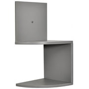 Greenco Modern Design 2 Tier Corner Wood Floating Wall Mounted Shelves, Gray Finish