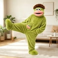 thumbnail image 2 of ZHANGDER Big Mouth Monster Onesie Silly Monster Onesie Plush Onesie Cozy Home Loungewear with Shoes, Comb, 2 of 6
